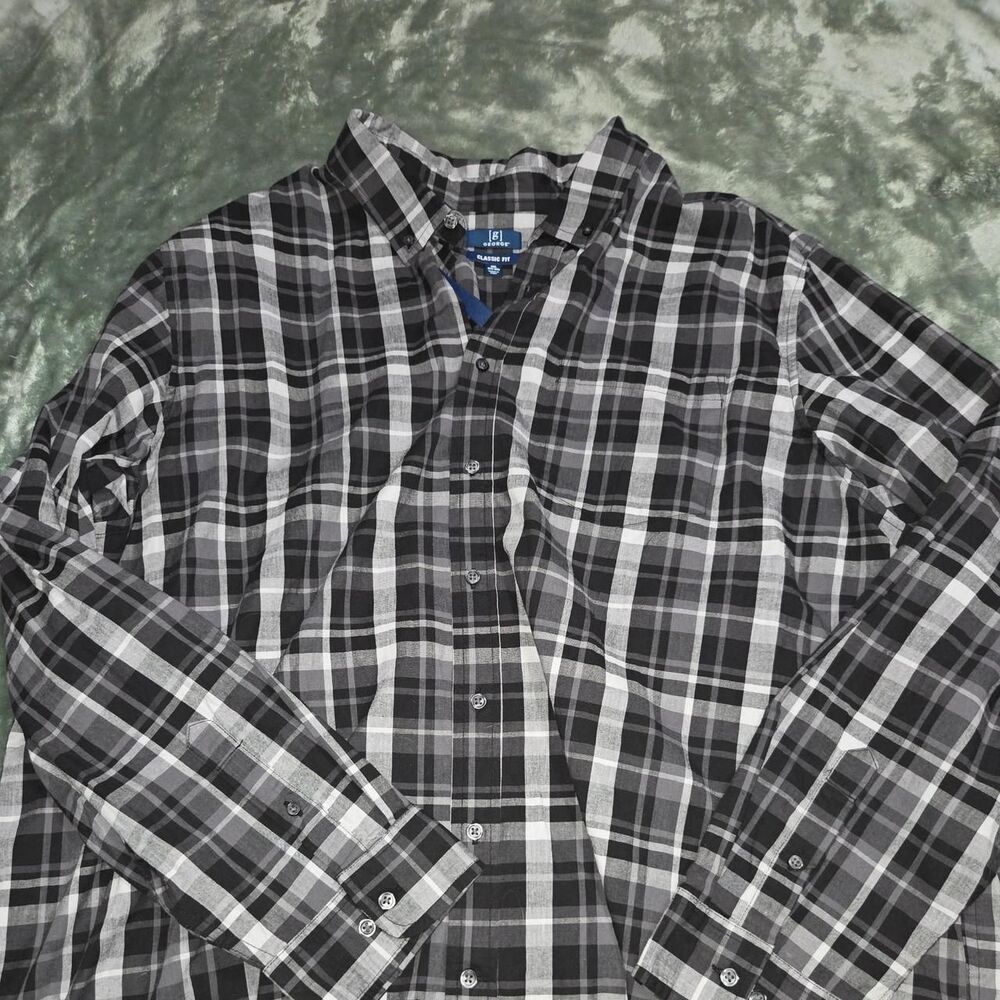George Men's Black and Grey Shirt